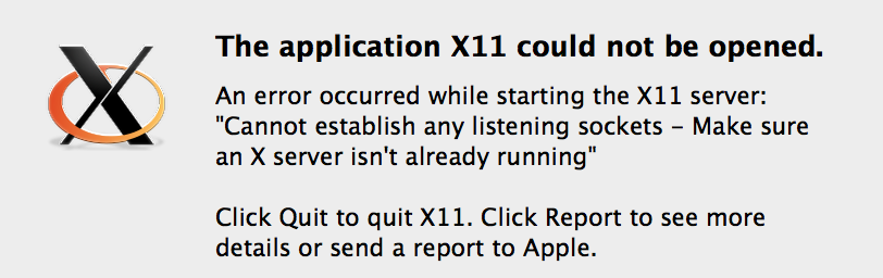 The application x11 could not be opened mac os что делать