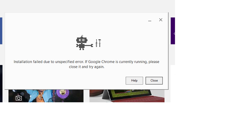 google chrome installation failed error code0x8004070c