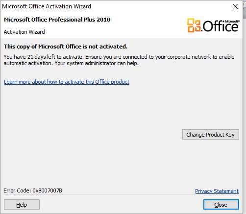 Activate Microsoft 2010 Product Key