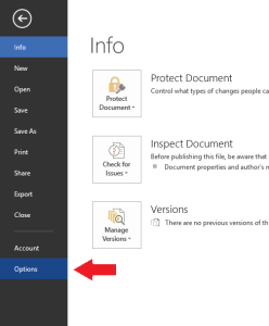 start typing below table in word for mac 2016