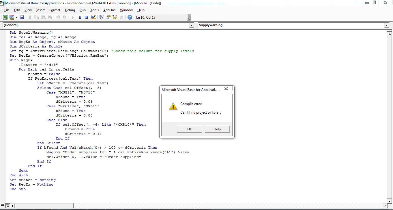 Solved: Excel Popup Notification | Experts Exchange