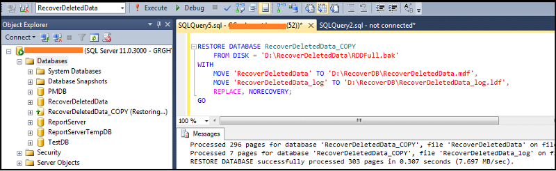 How to recover deleted rows in SQL Server | Experts Exchange