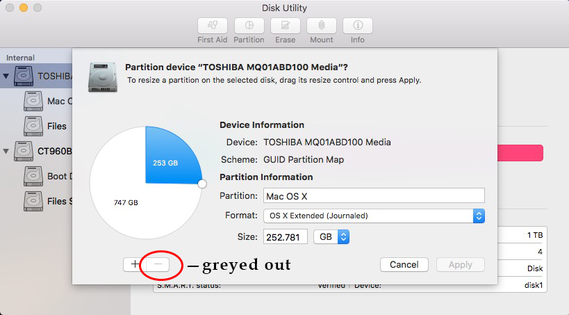 mac disk utility waiting for partition