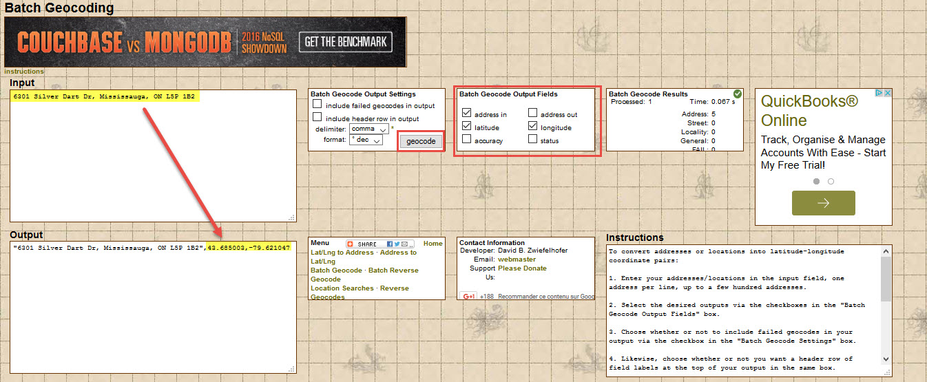 Excel calculate distance between 2 zip codes