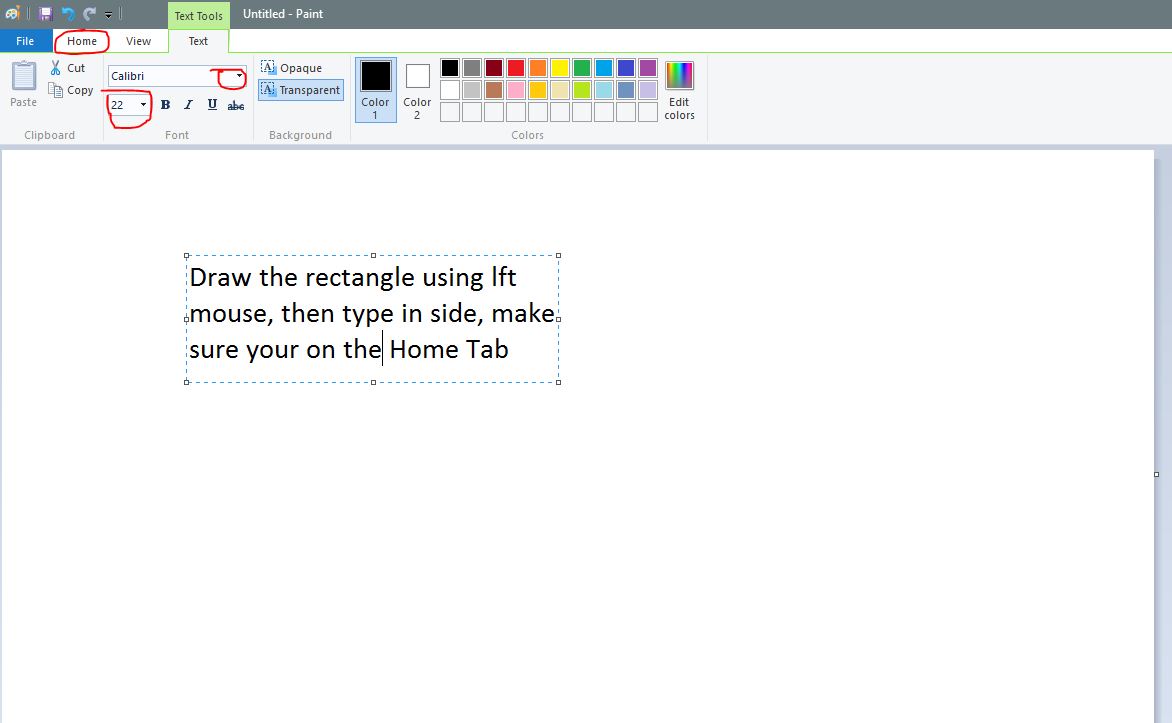 Solved: MS PAint how to type | Experts Exchange