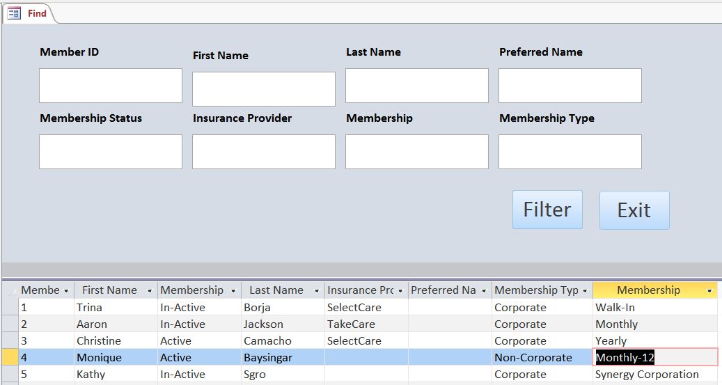 Solved: Ms Access split form with filters | Experts Exchange
