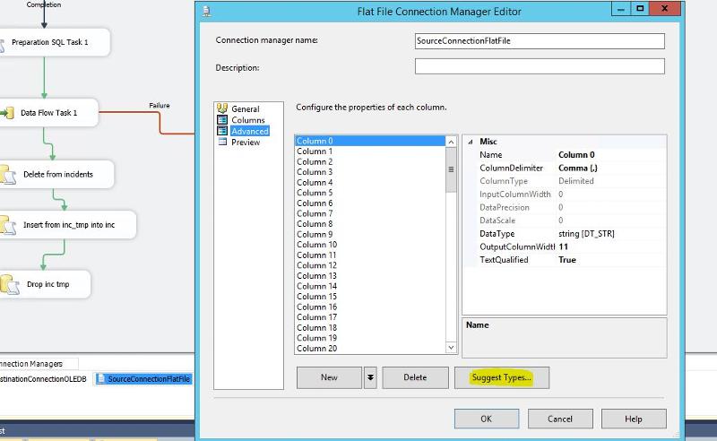 Solved: Error with SSIS package when updating SQL table | Experts Exchange