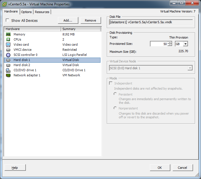 vsphere datastore usage on disk