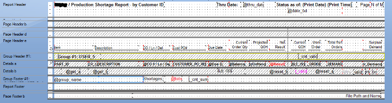 report layout
