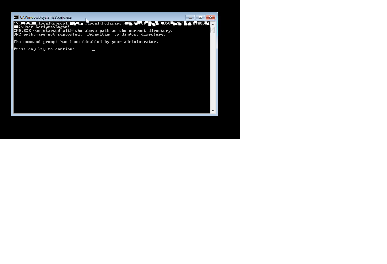 Solved Command prompt windows pops up when users log into the network