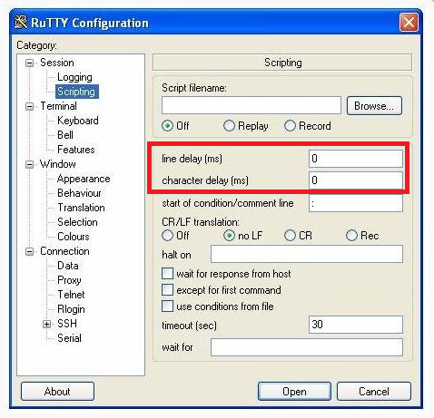 How to use script in Putty to send command line by line? | Experts Exchange