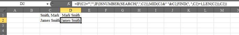 Solved: Flip names in Excel | Experts Exchange