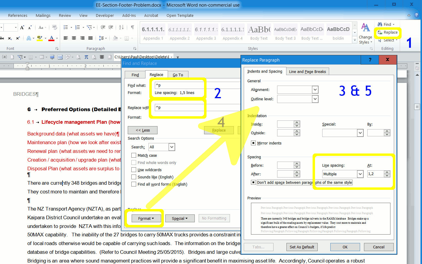 consistent paragraph spacing in word 2007