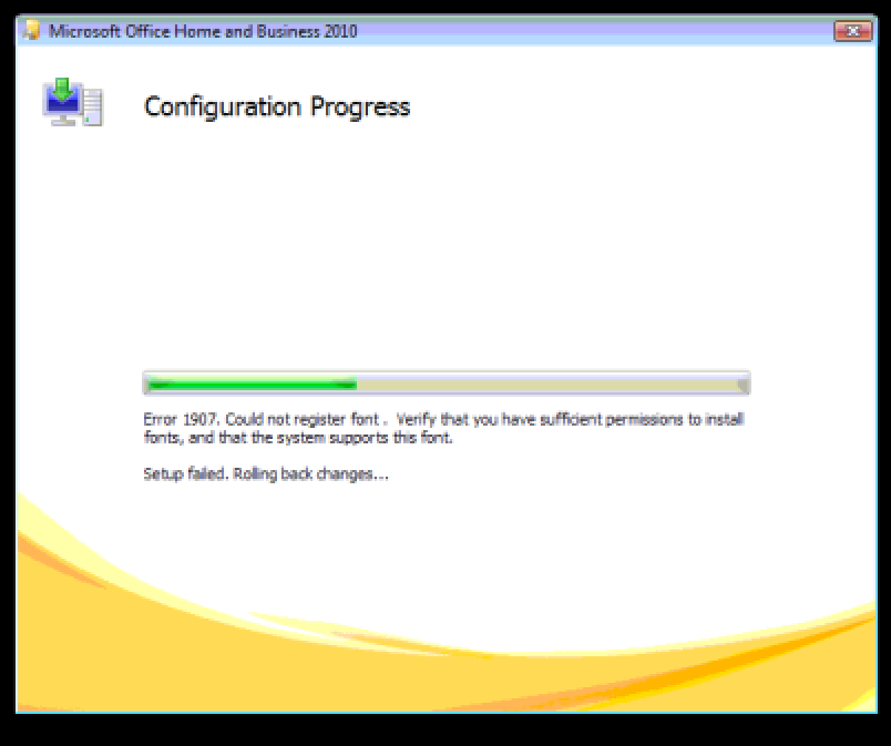 Solved: Excel 2010, Error 1907, can't install font | Experts Exchange