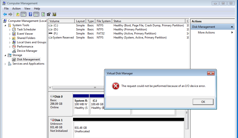 usb cannot initialize drive