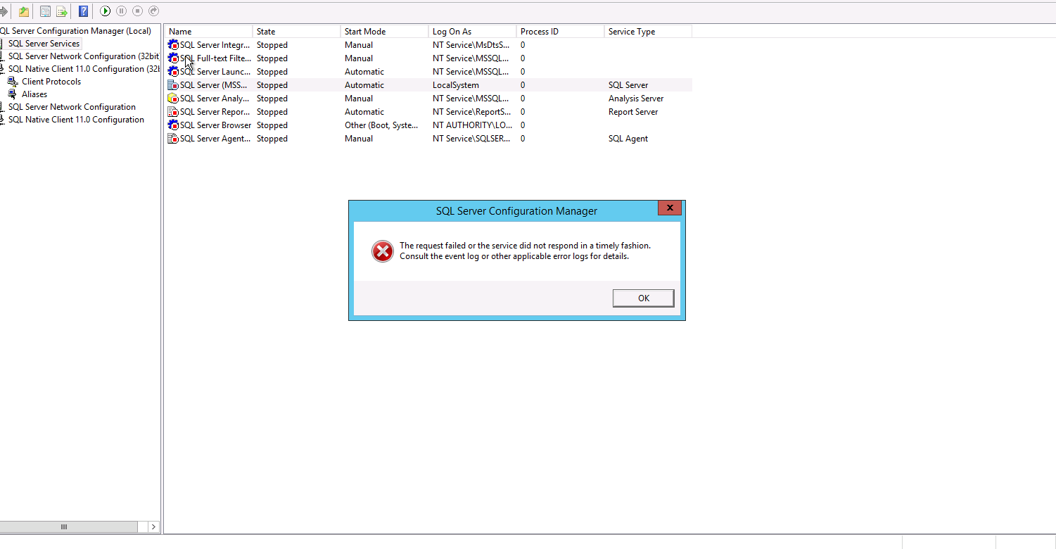 Ключ активации Windows SQL Server. Конфигурация для SQL запроса. Server stop. Утилита fbsql. Server did not respond