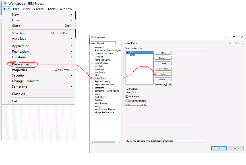 mac lotus notes client set tcp/ip