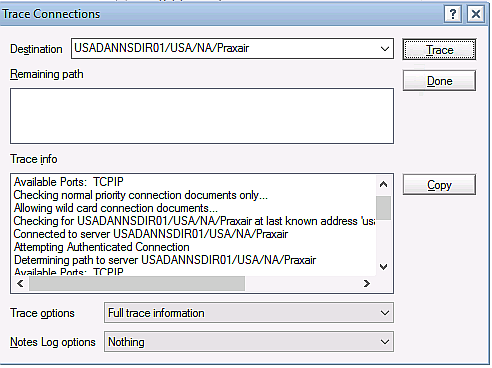 configure lotus notes client tcpip server