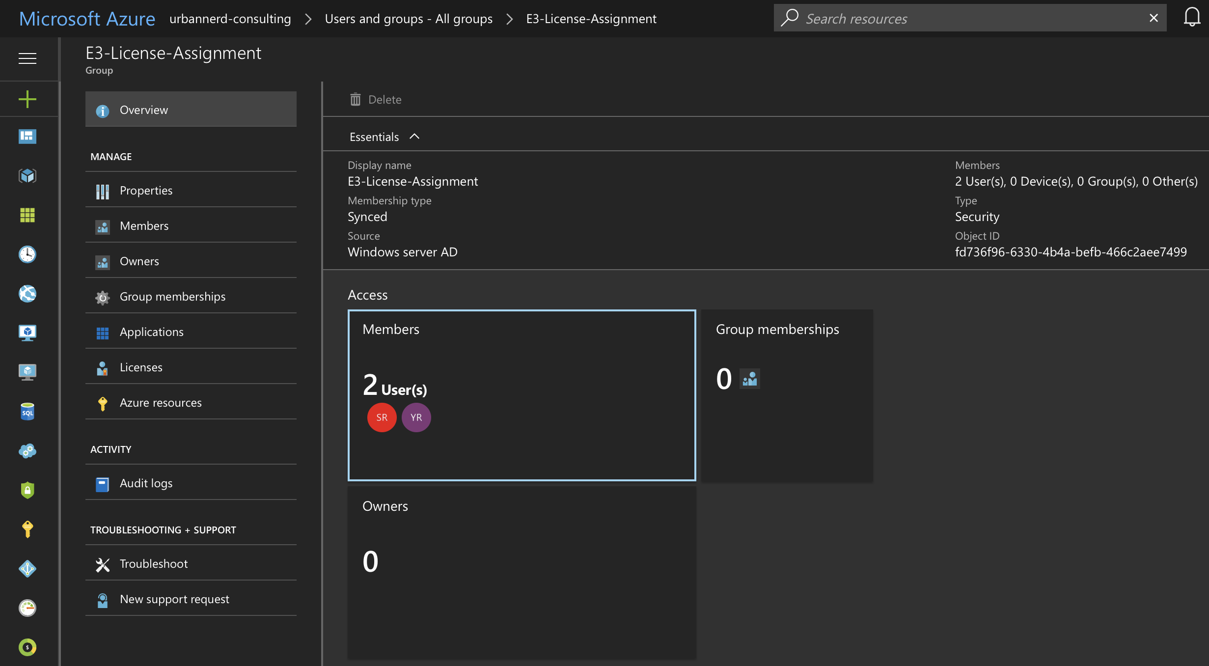 group license assignment office 365