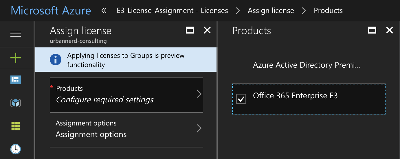 group license assignment office 365