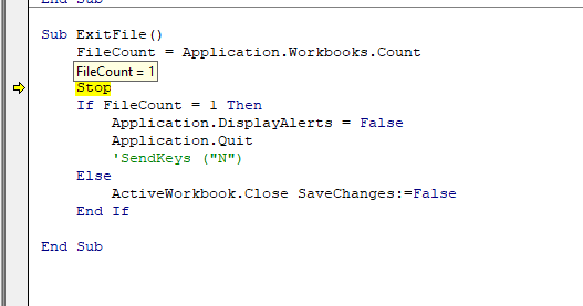Solved: MS Excel - use VBA to close Application | Experts Exchange
