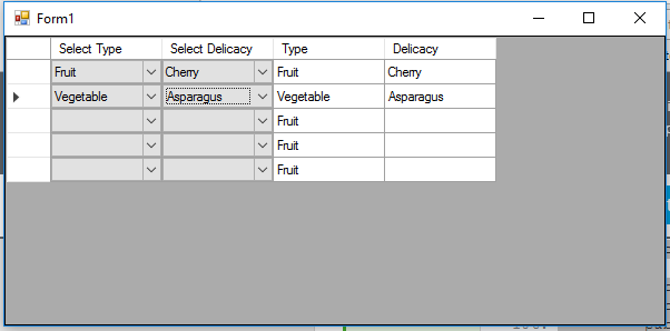 populate one combobox depending of the value of another combobox within ...