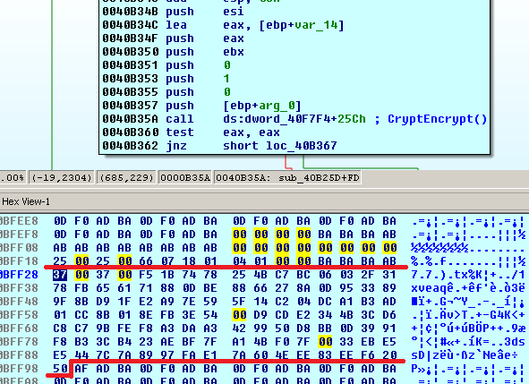 Cerber Ransomware 114-byte block of data