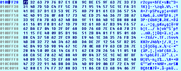 Cerber Ransomware encrypted block 