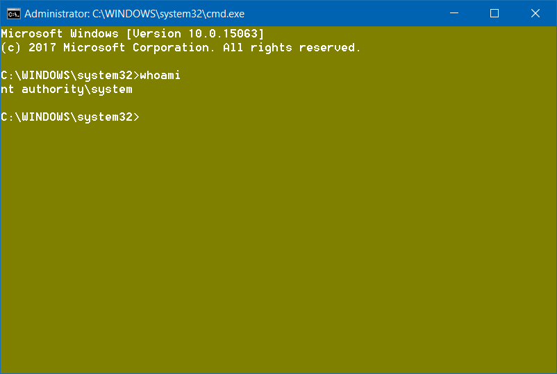 Running a Command Prompt as NT AUTHORITY\SYSTEM