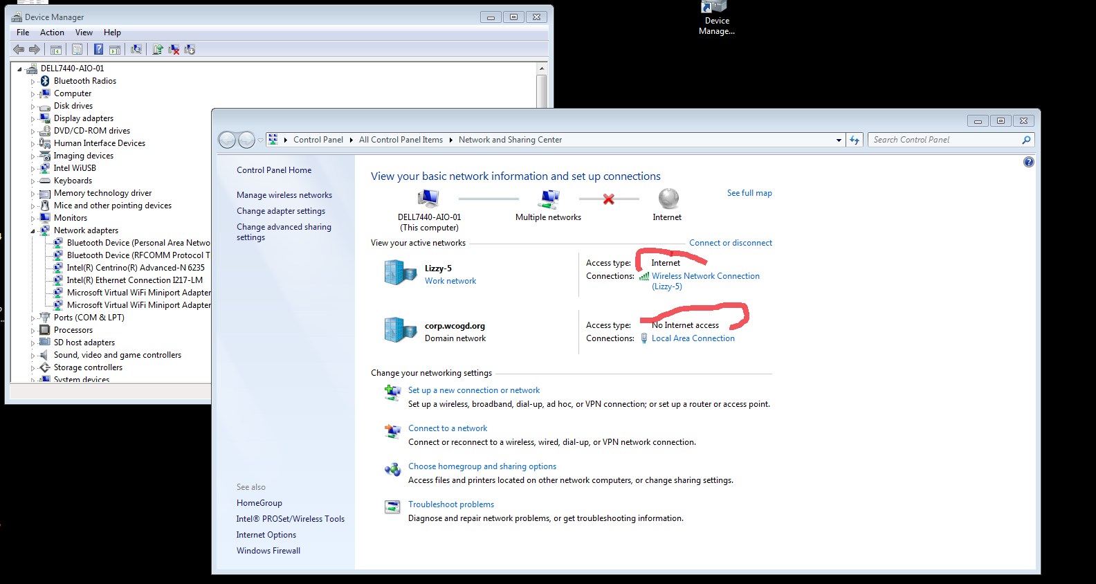 Solved Network & Sharing Center notification icon shows no Access Experts Exchange