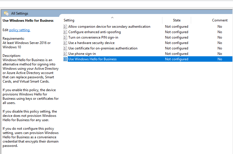 Setting Up windows hello for business Solutions Experts Exchange