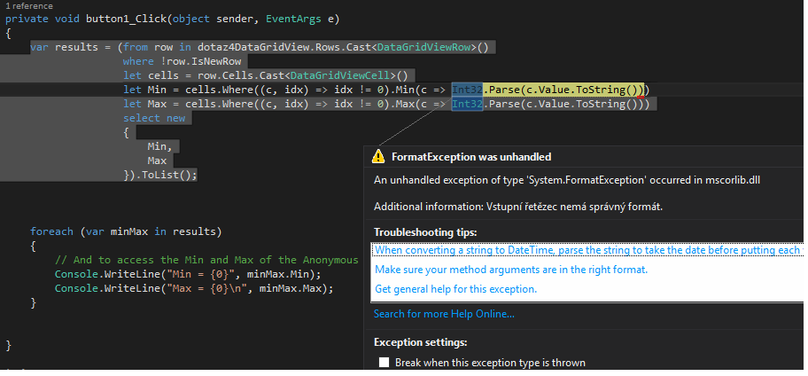 Solved C MIN MAX VALUE DATAGRIDVIEW ROW Experts Exchange