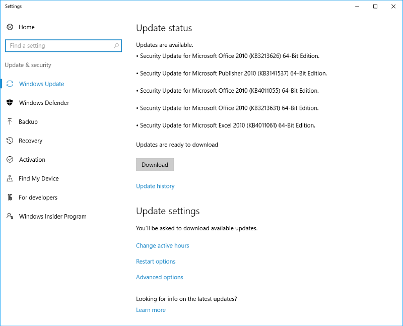 Solved Why is Windows Update security updates for