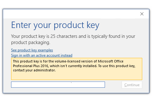active product key for microsoft office 2016