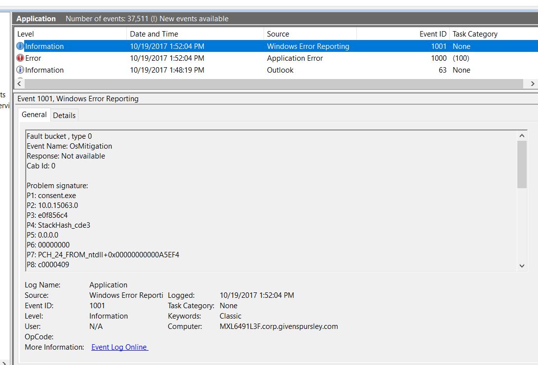 Solved: Win10 Pro - repeated mcc.exe and consent.exe errors