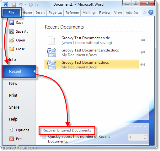 recovering microsoft word document