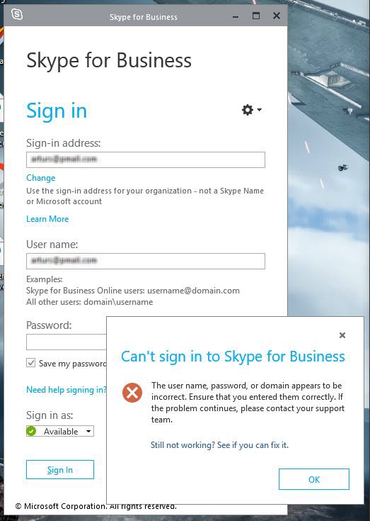 Solved Login into Skype online with business (domain) accounts