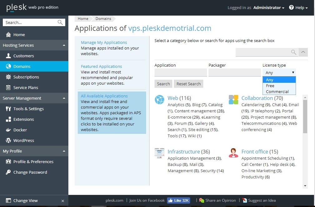 using plesk control panel