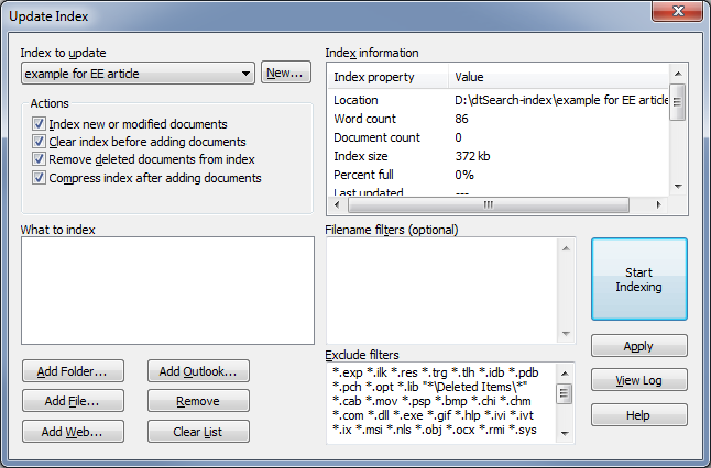 dtsearch index thunderbird