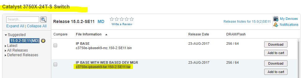 Solved: Cisco Catalyst 3750X-24T-S, one is getting “Error: hardware not ...