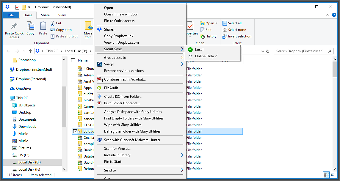 dropbox plus smart sync