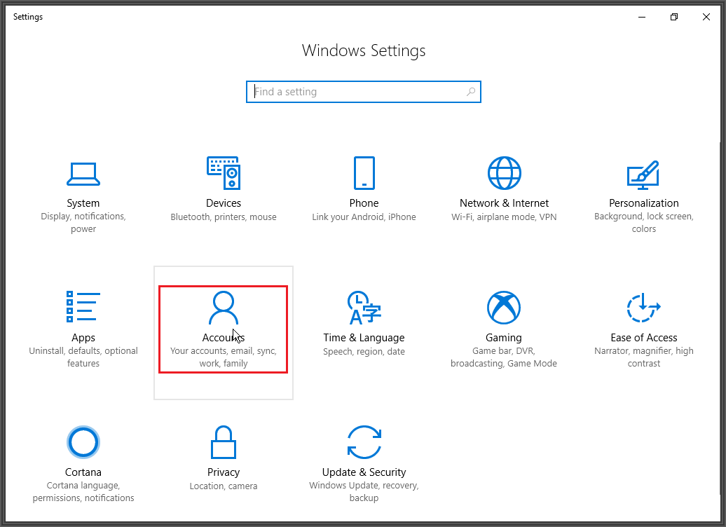 create new user profile in windows 10