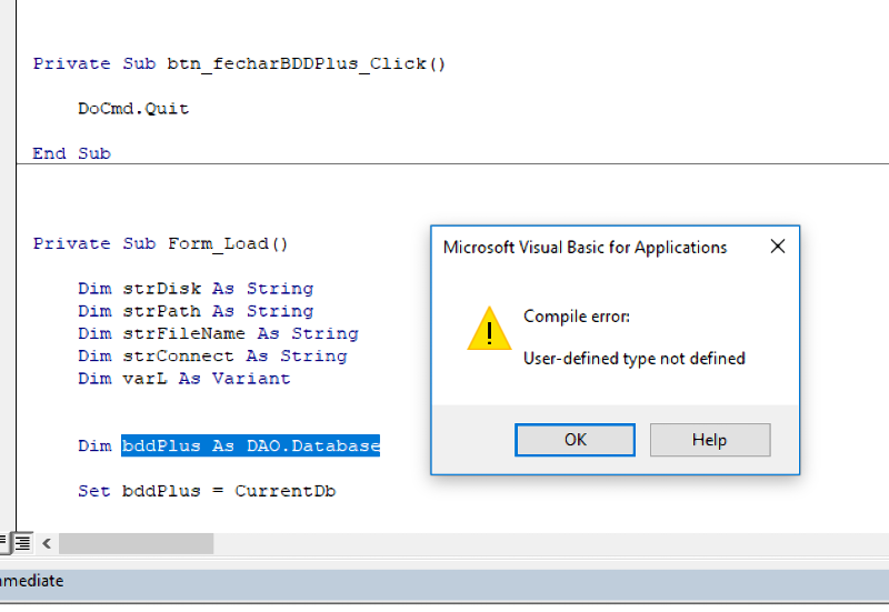 Solved: ms/access user defined type not defined | Experts Exchange