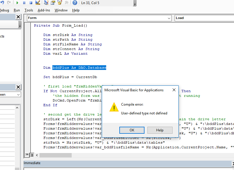 Solved ms/access user defined type not defined Experts Exchange