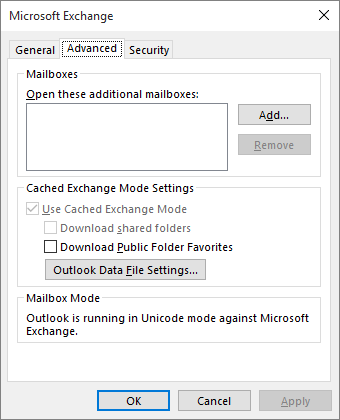 turn on cached exchange mode outlook 2010