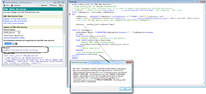 Solved: Could you clear what is and what is causing this VFP XML Web ...