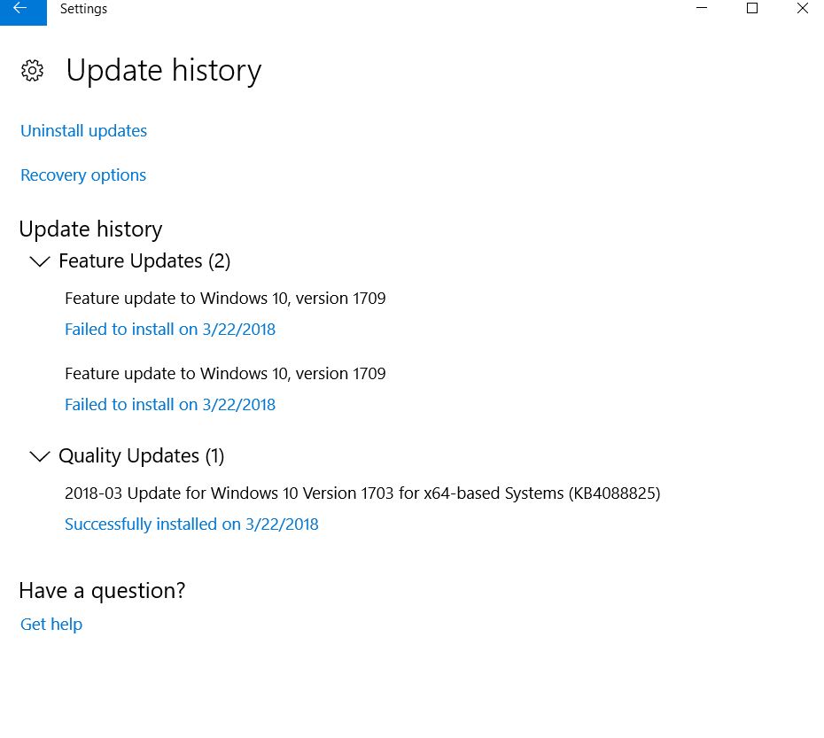 manually update to windows 10 version 1709