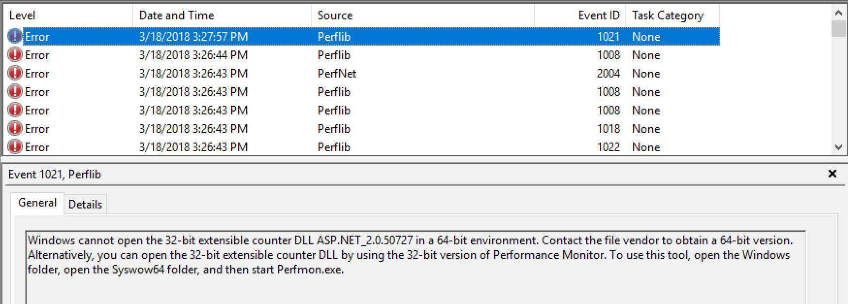 Solved Receiving Performance Counters Error When Launching Software Experts Exchange