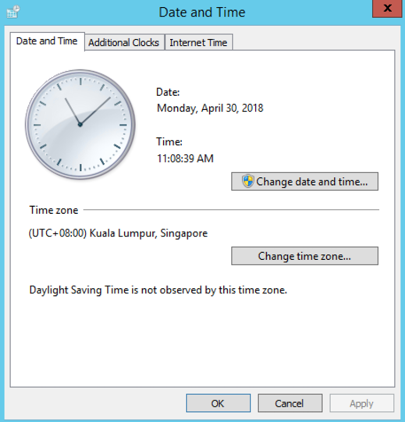 Check date and time settings